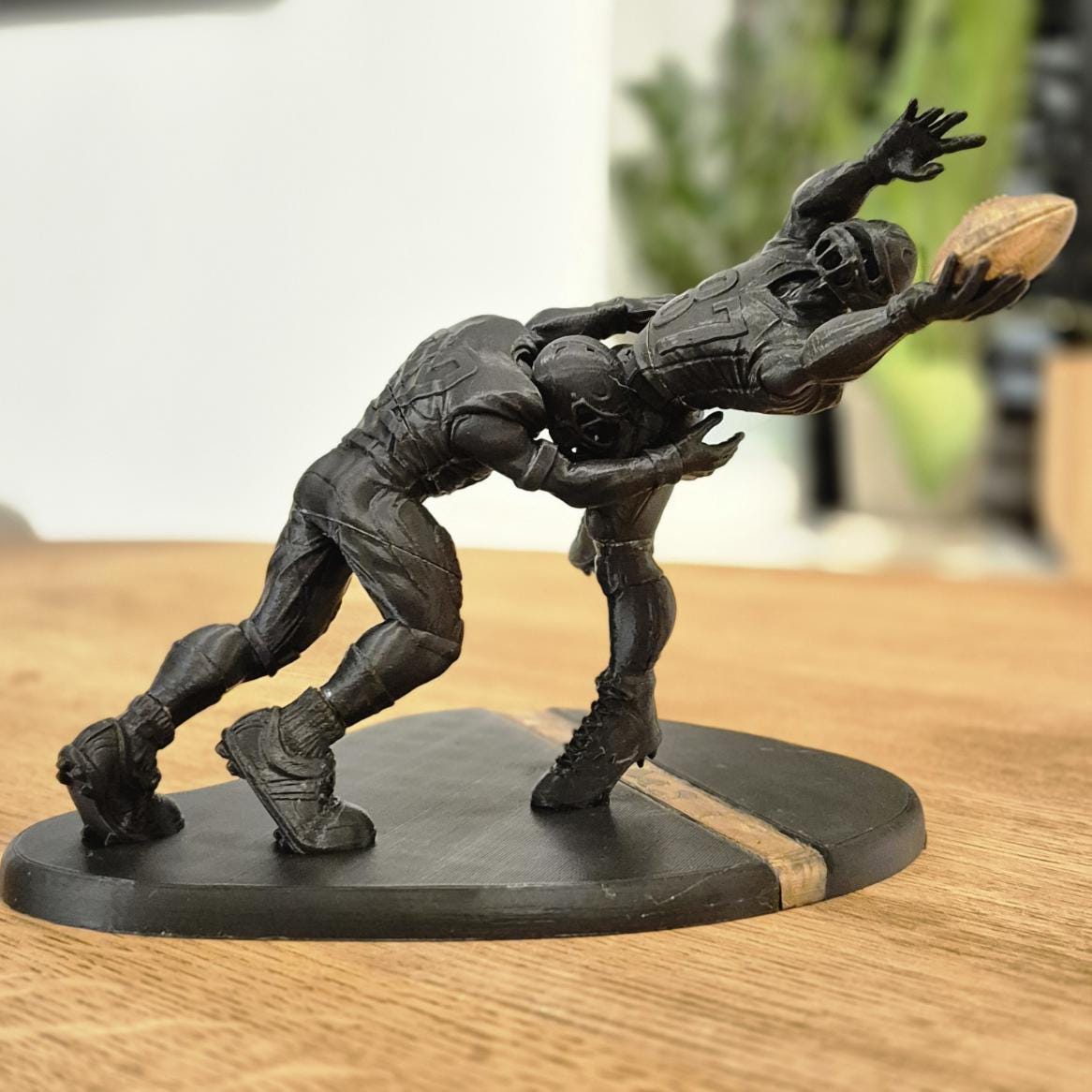 American football players touchdown tackle - dynamic sports figurine